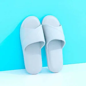 Stylish Stripes Bathroom Slippers for Men(Gray)(43/44)