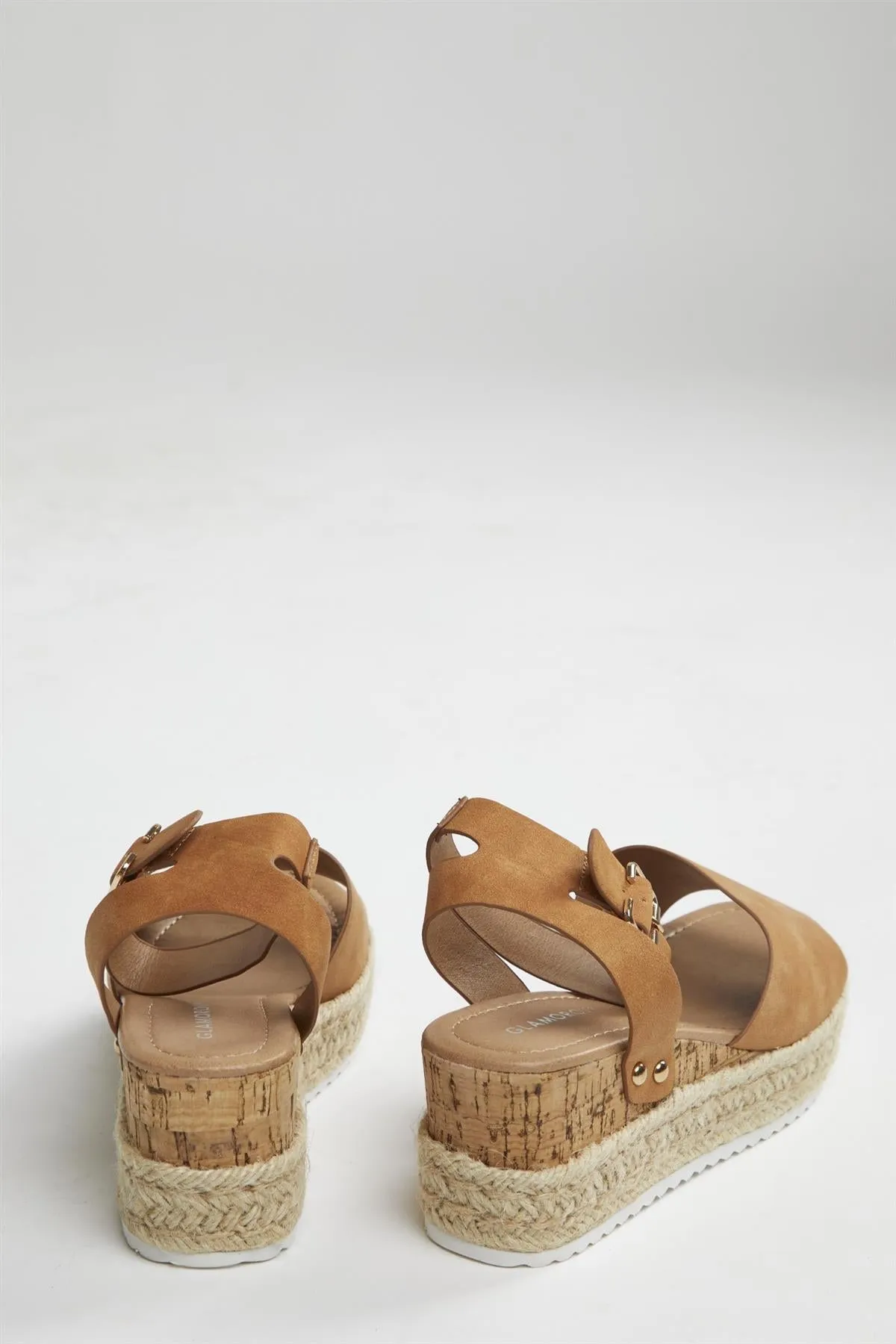 Tan Nubuck Espadrille Sandals