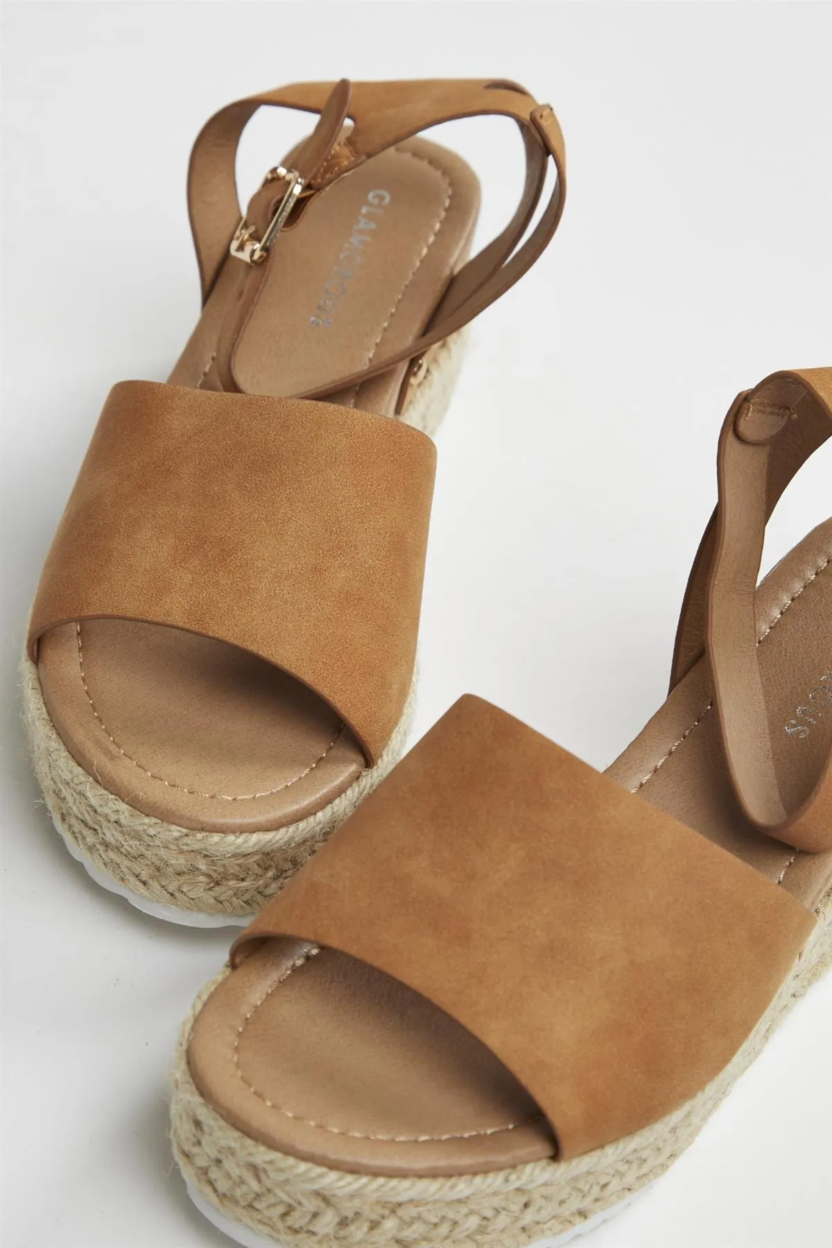 Tan Nubuck Espadrille Sandals
