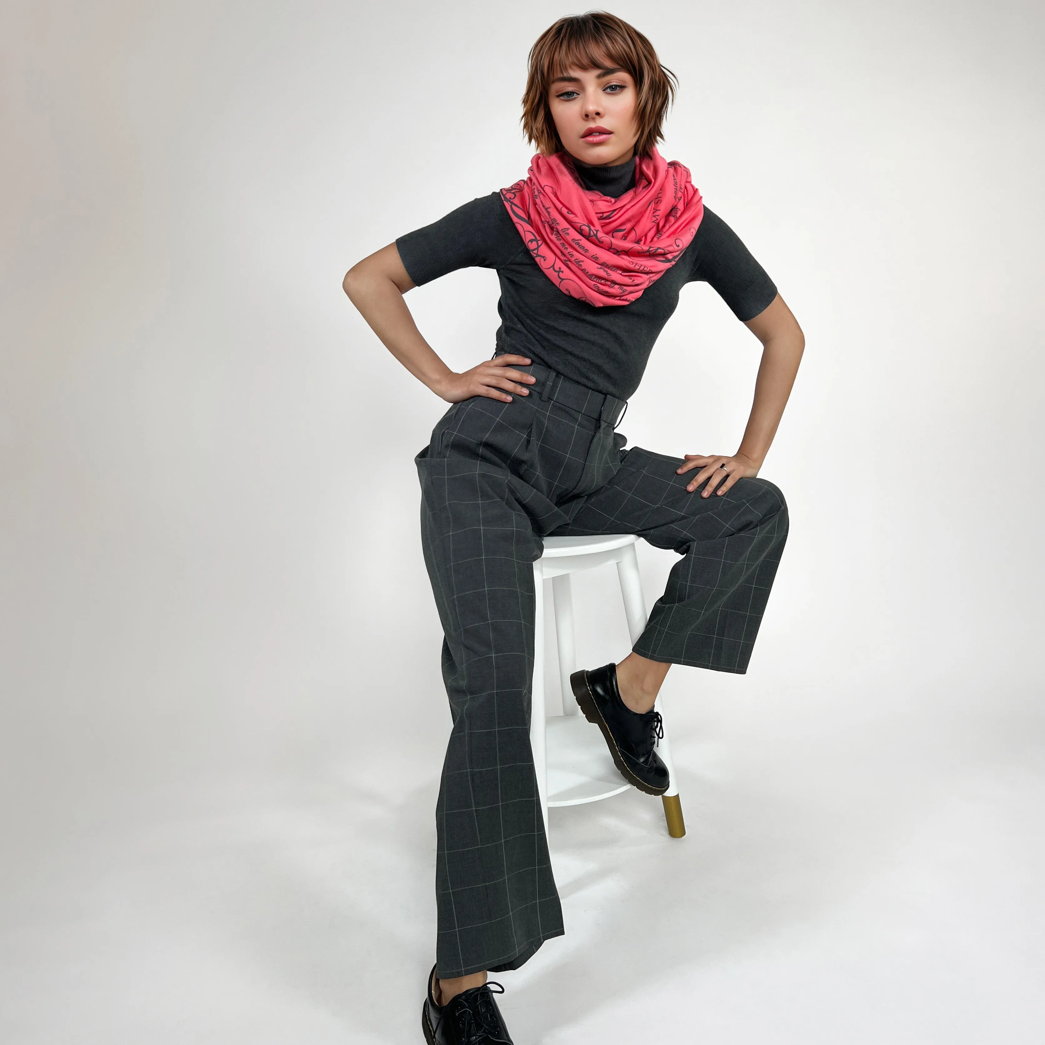 The BIBLE book scarf  PSALM 23 Coral Color