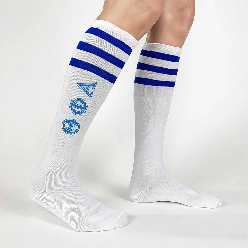 Theta Phi Alpha Printed Striped Knee High Socks