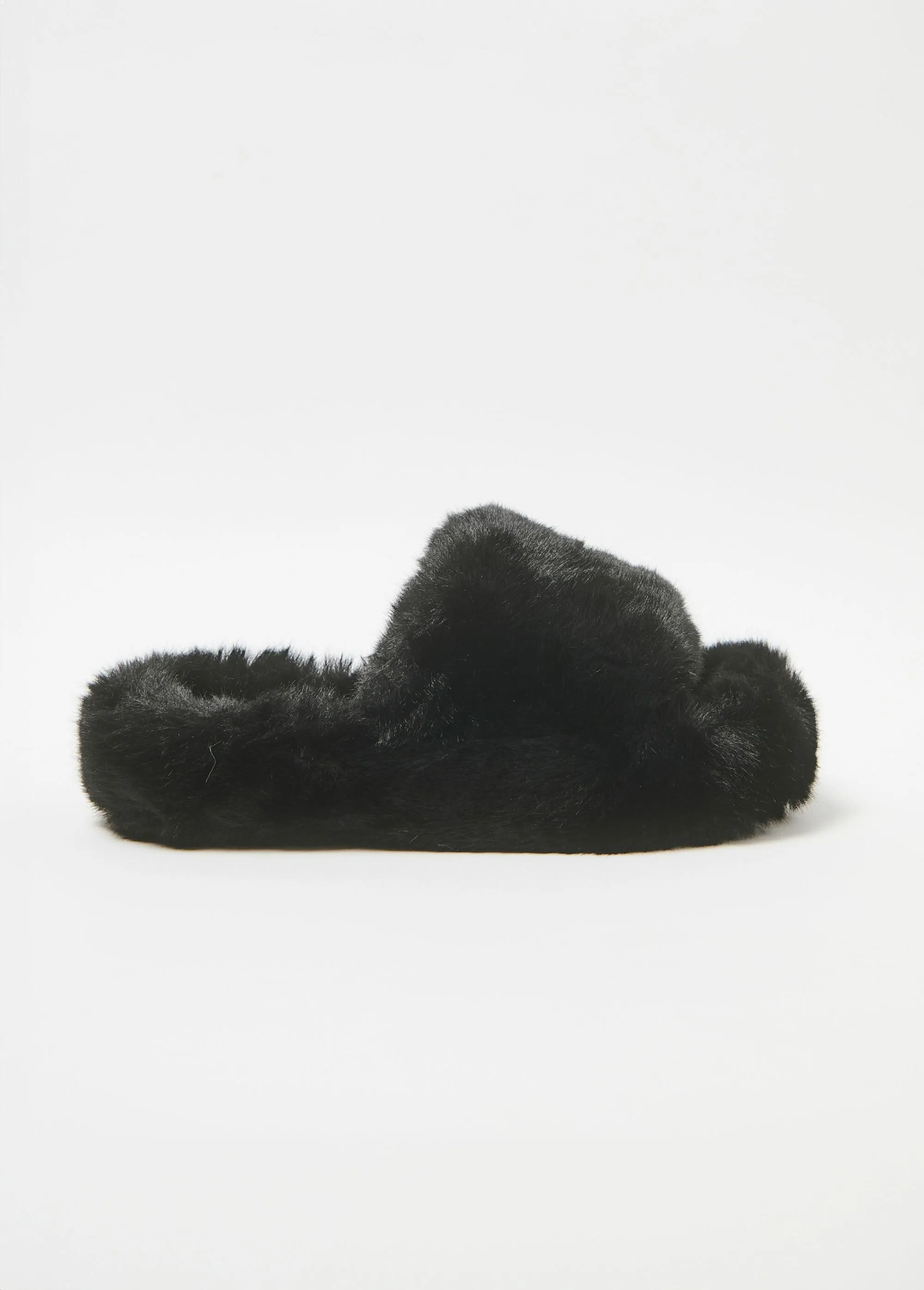 Trendy faux fur mule
