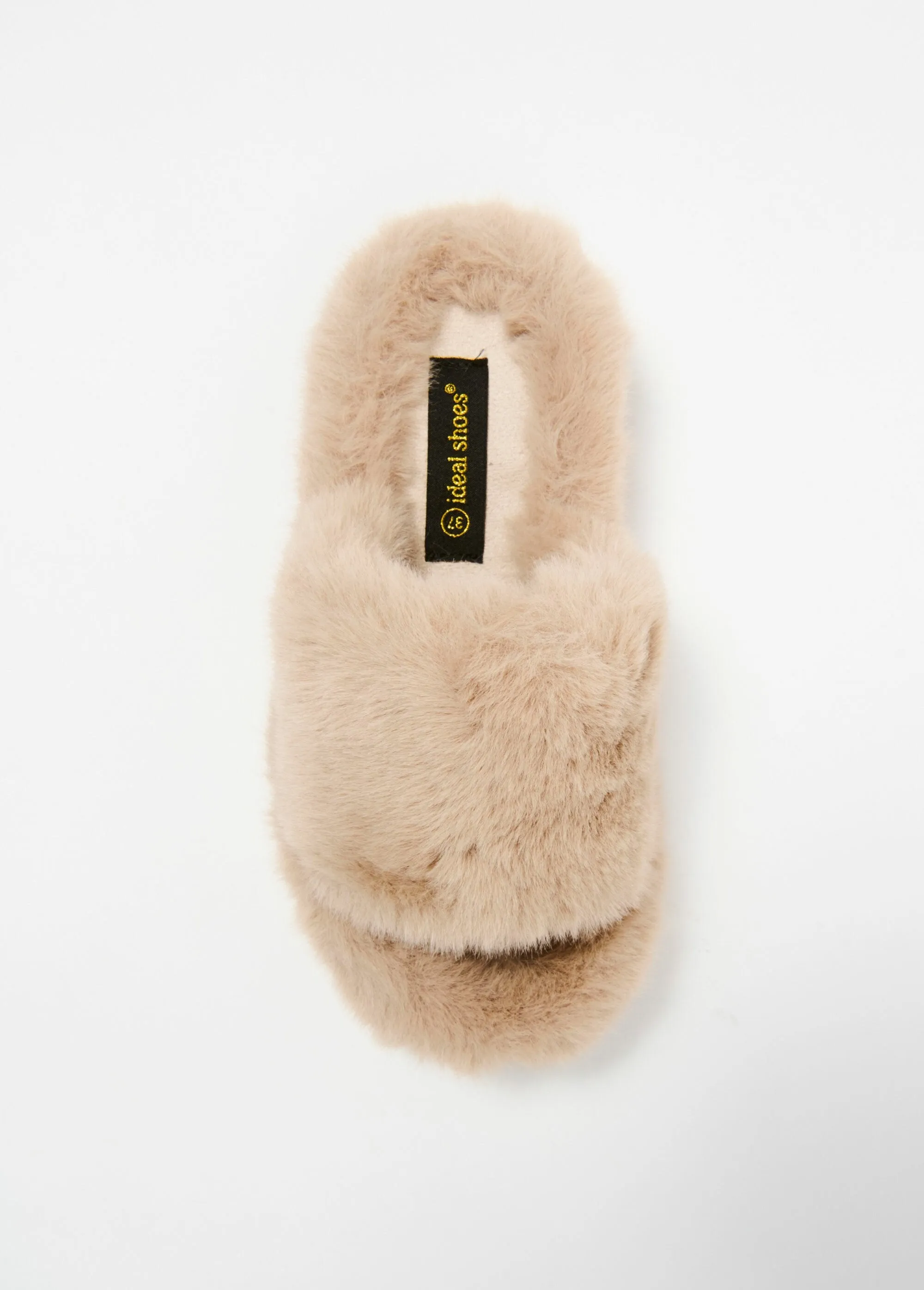 Trendy faux fur mule