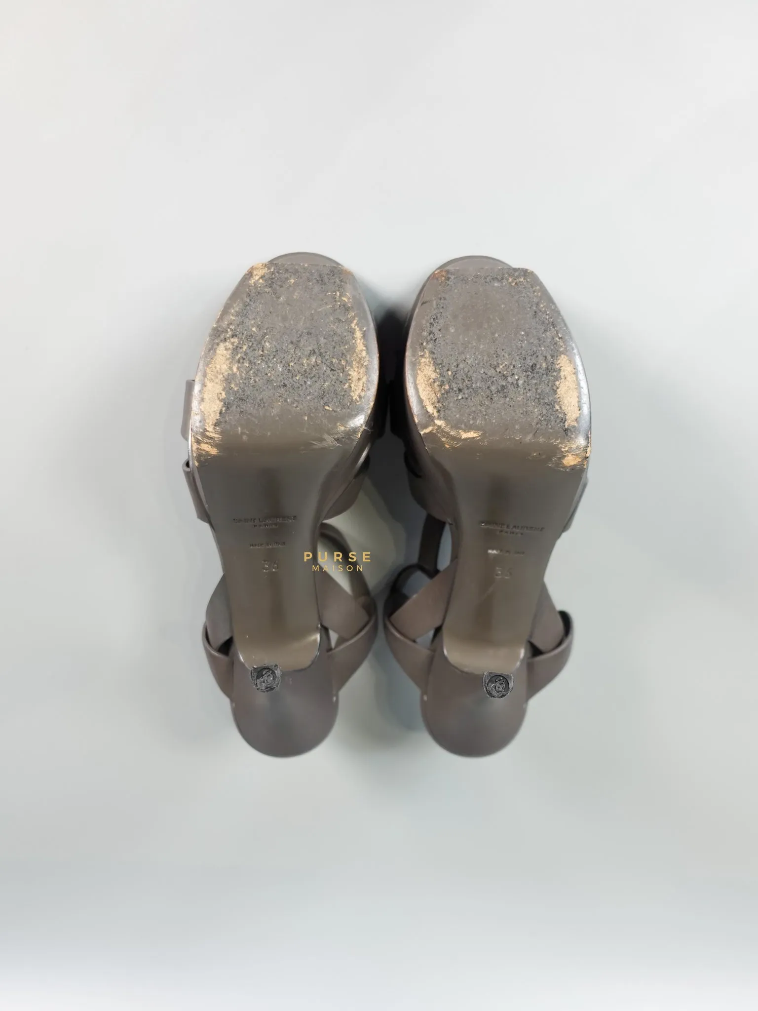 Tribute Platform Sandals Dark Gray Heels(Size 36EU 23cm)