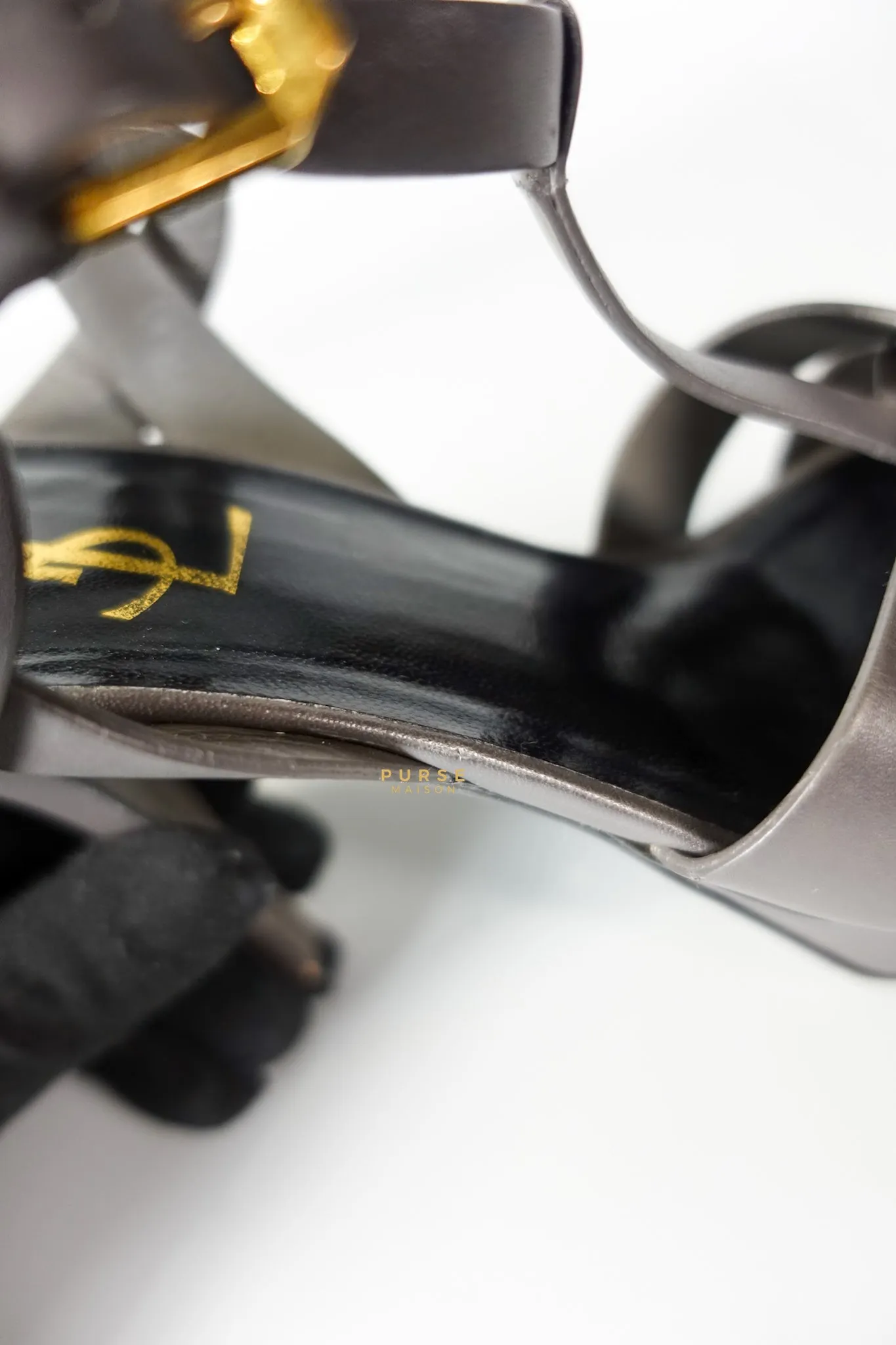 Tribute Platform Sandals Dark Gray Heels(Size 36EU 23cm)