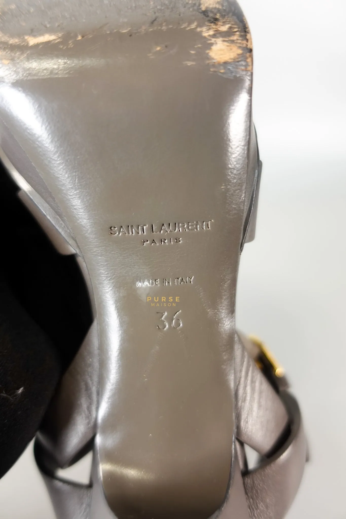 Tribute Platform Sandals Dark Gray Heels(Size 36EU 23cm)