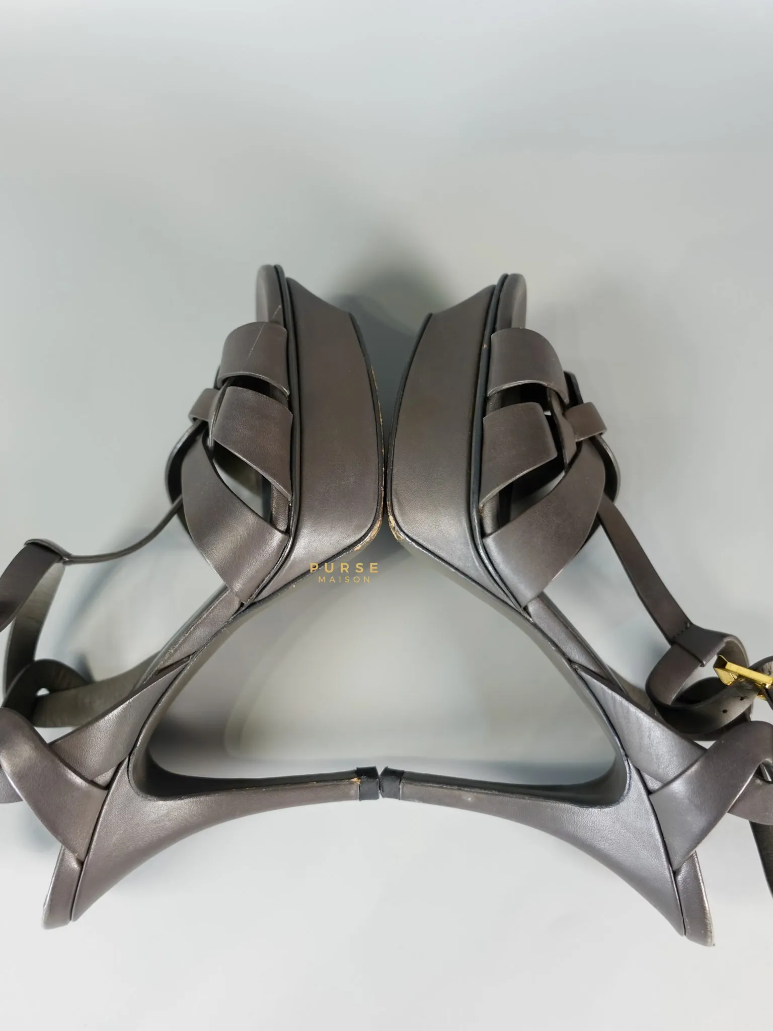 Tribute Platform Sandals Dark Gray Heels(Size 36EU 23cm)