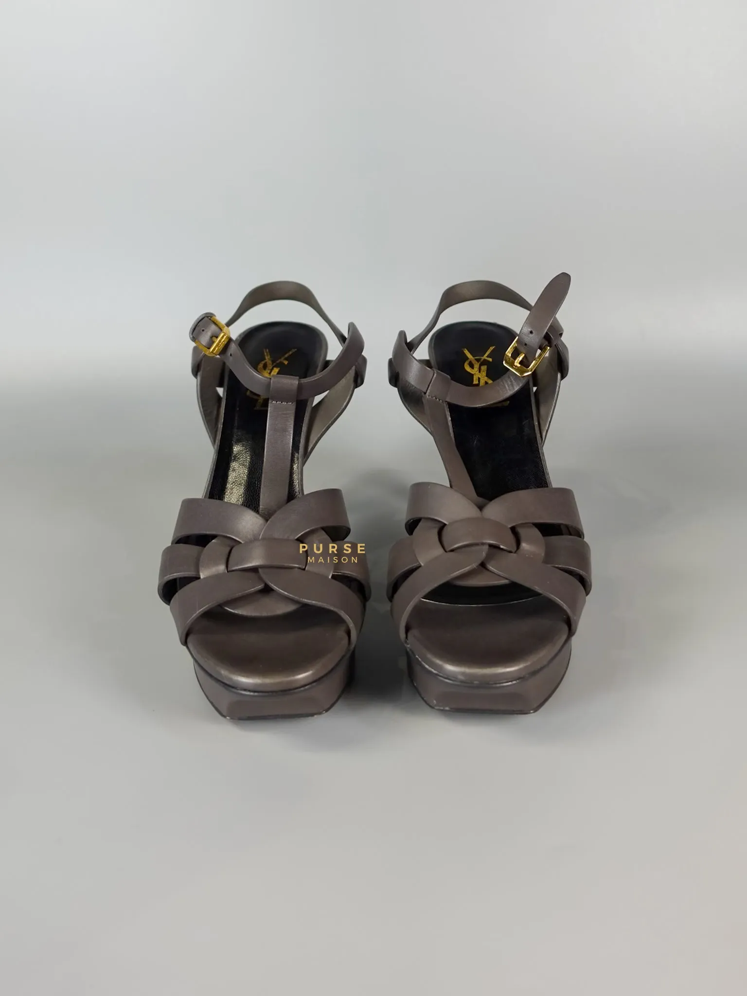 Tribute Platform Sandals Dark Gray Heels(Size 36EU 23cm)