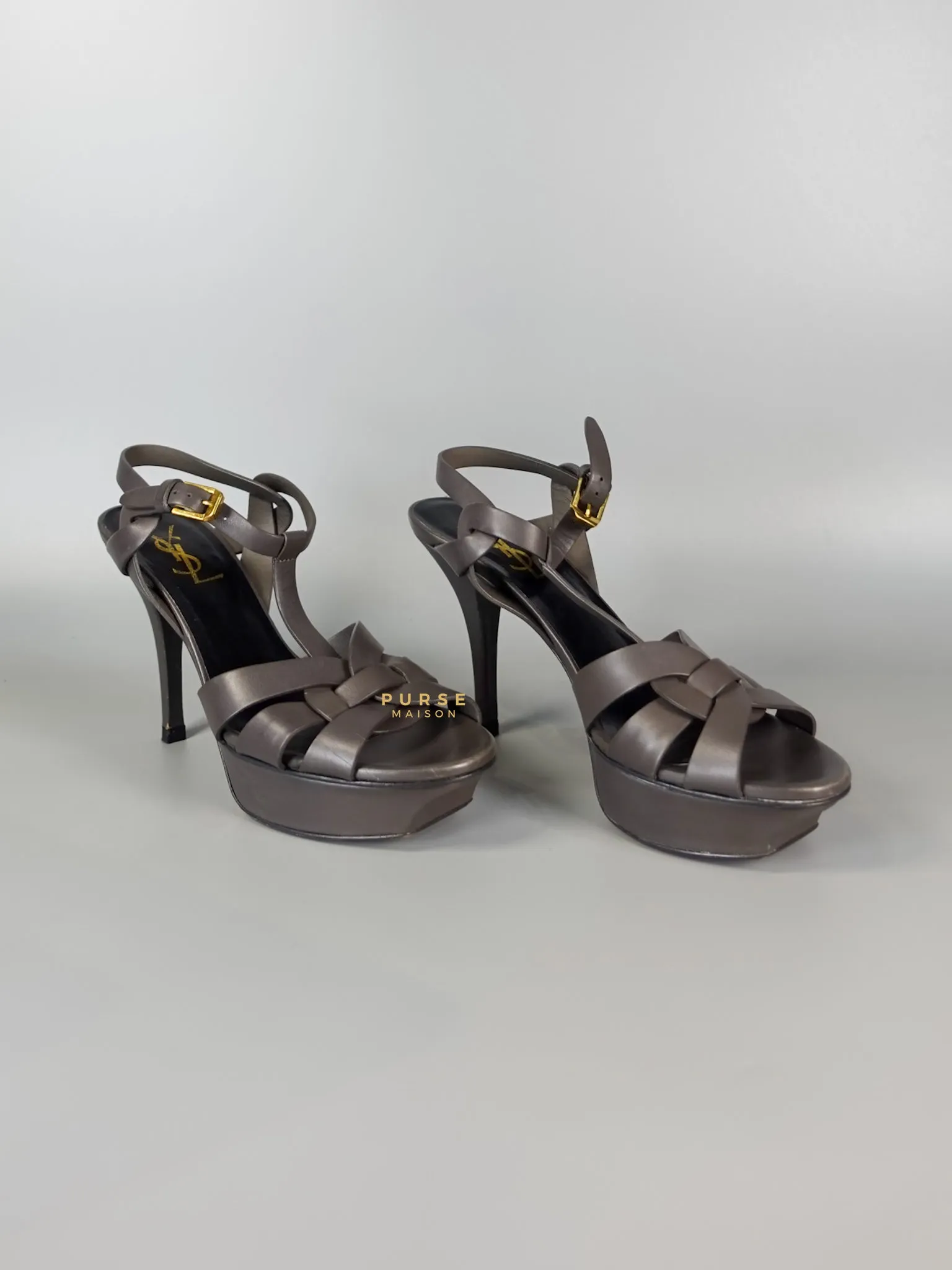 Tribute Platform Sandals Dark Gray Heels(Size 36EU 23cm)