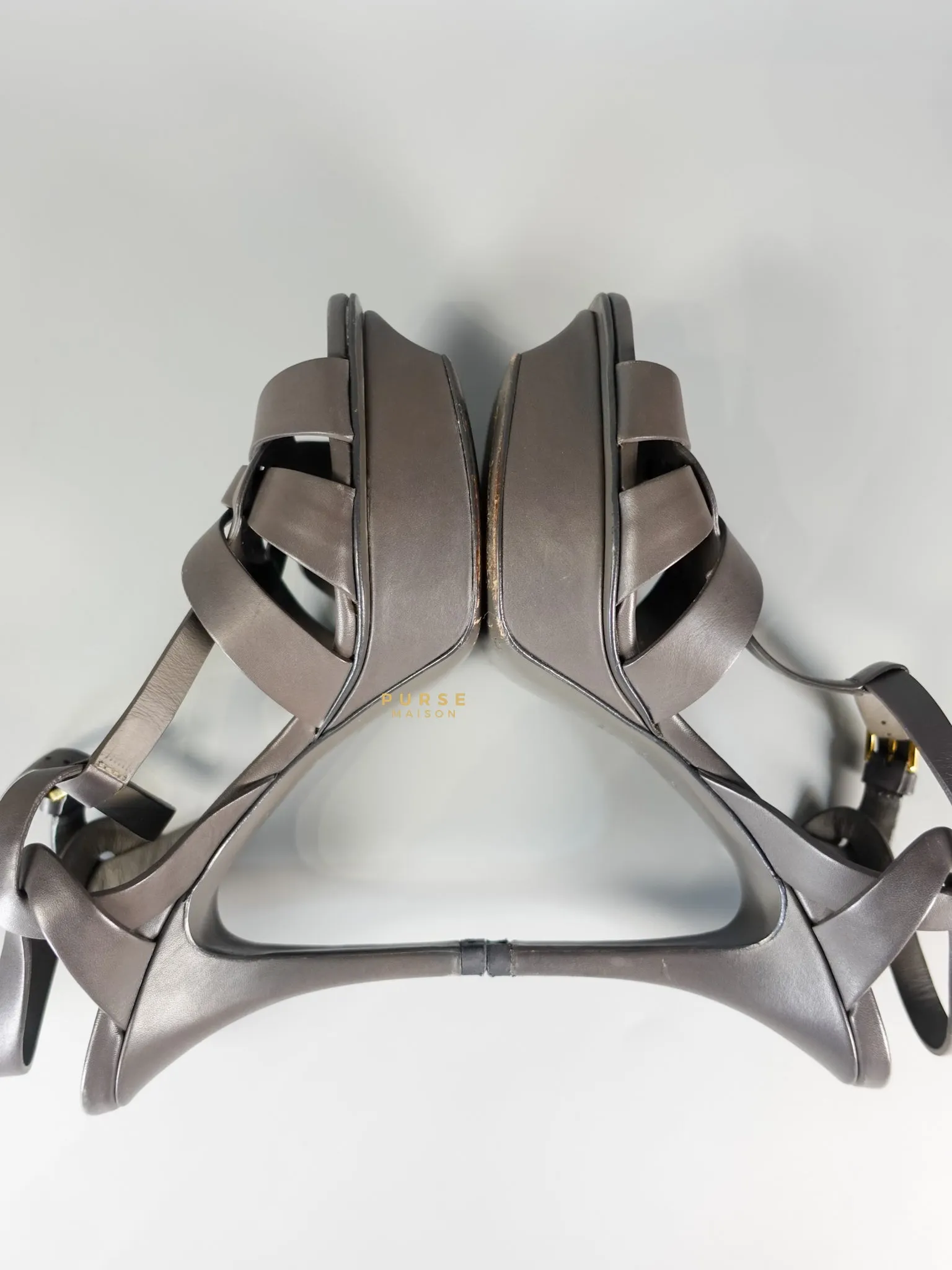 Tribute Platform Sandals Dark Gray Heels(Size 36EU 23cm)