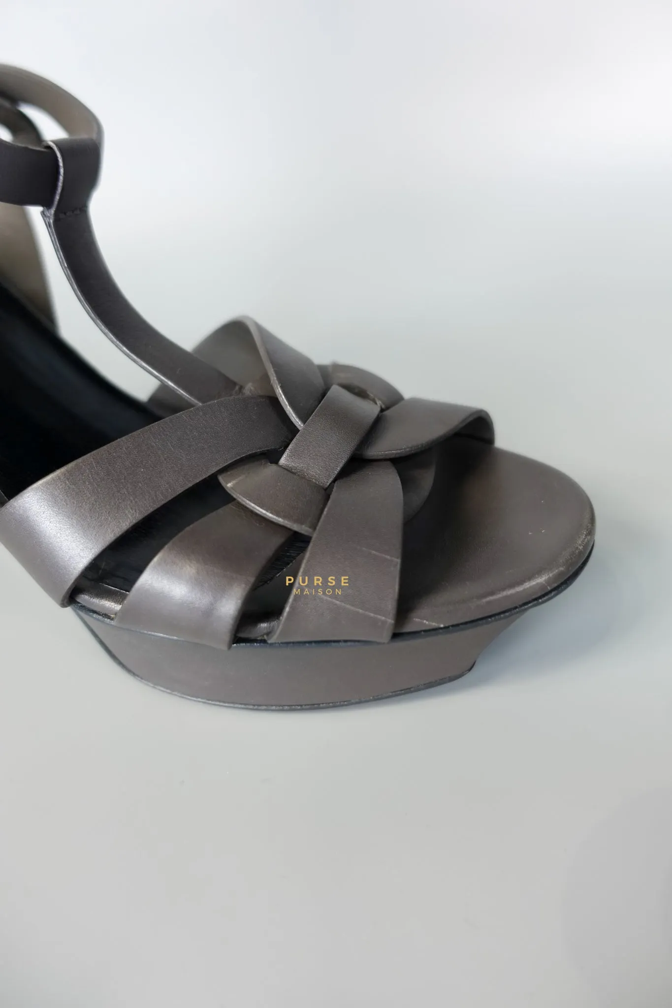 Tribute Platform Sandals Dark Gray Heels(Size 36EU 23cm)