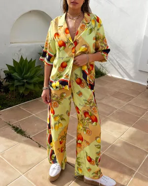Tropical Print Two-Piece Set | Lightweight & Vibrant | Casual Chic