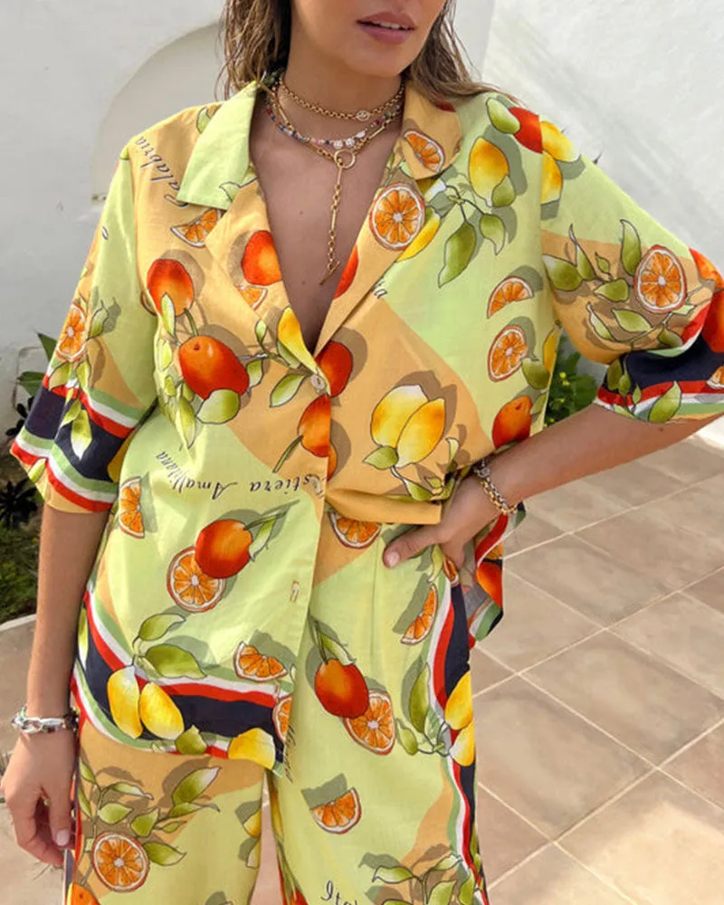 Tropical Print Two-Piece Set | Lightweight & Vibrant | Casual Chic