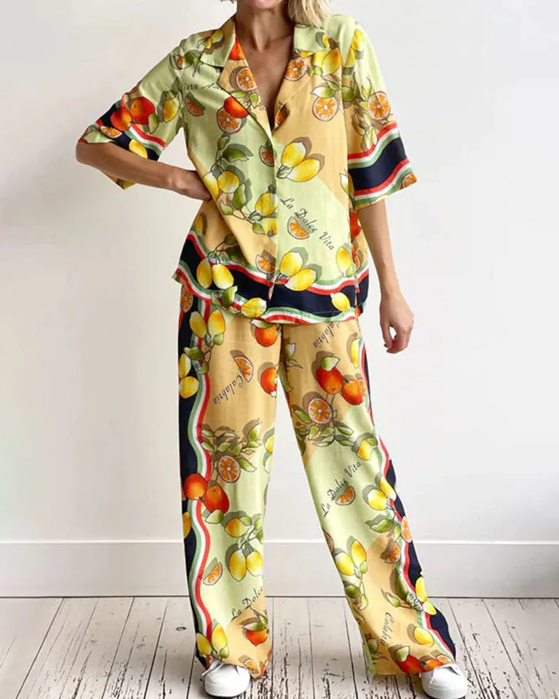 Tropical Print Two-Piece Set | Lightweight & Vibrant | Casual Chic