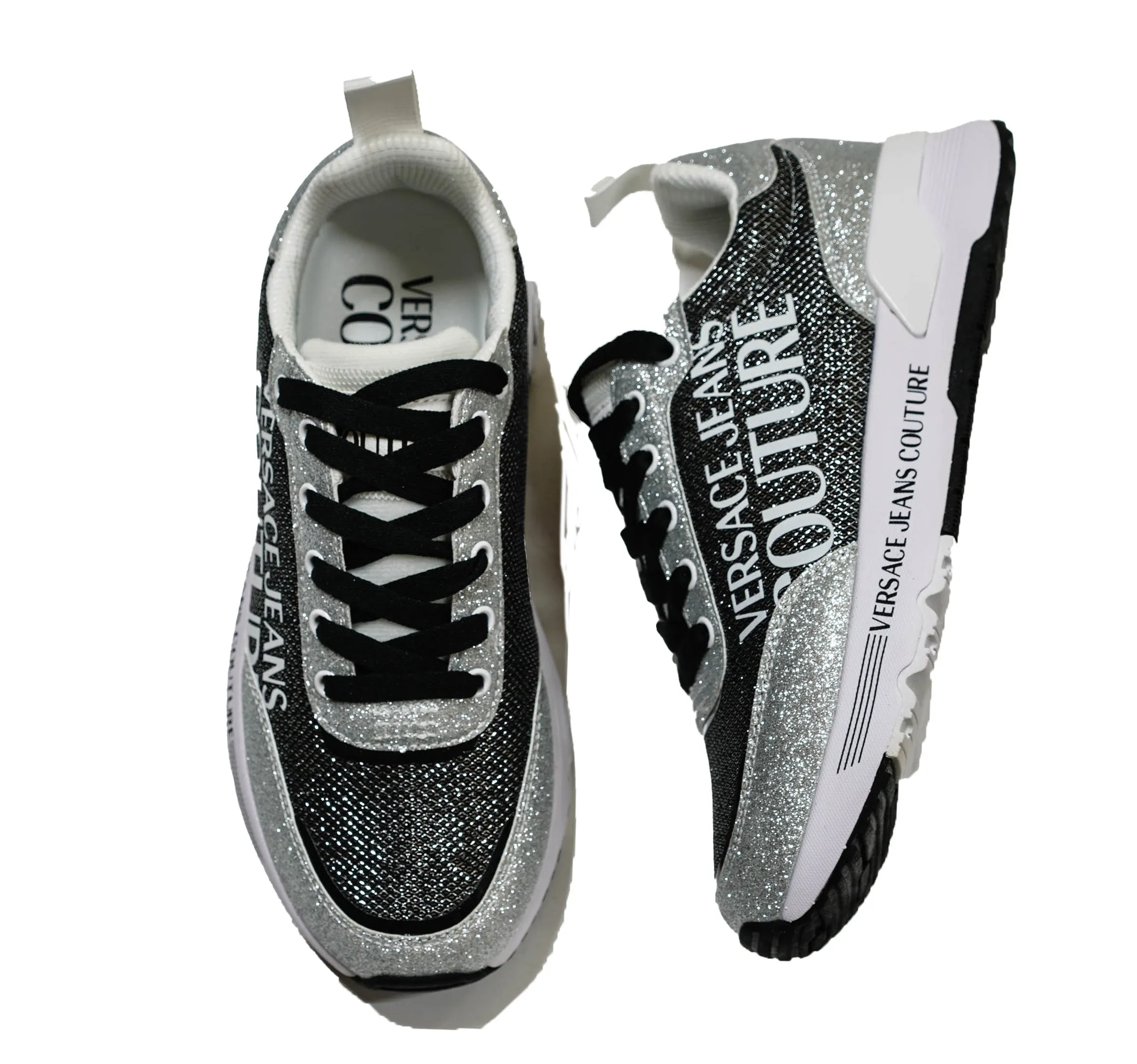 Versace Jeans Women's Black Mesh Sneaker 74VA3SA3 - 40% OFF