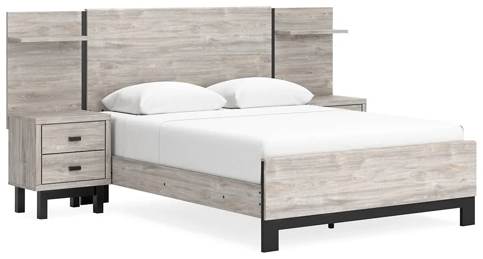 Vessalli Queen Panel Bed with Mirrored Dresser