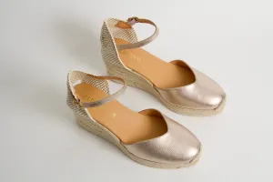 Victoria Gold Wedge Espadrilles