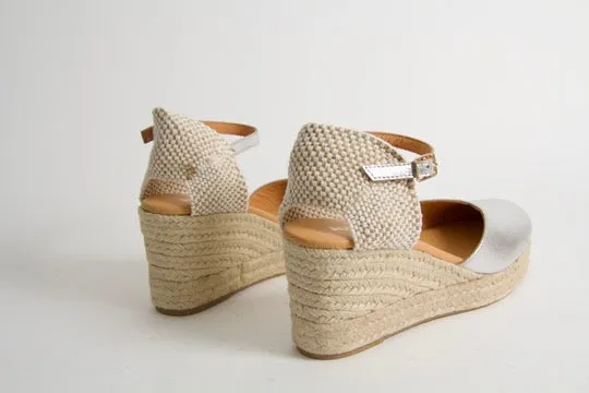 Victoria Silver Wedge Espadrilles
