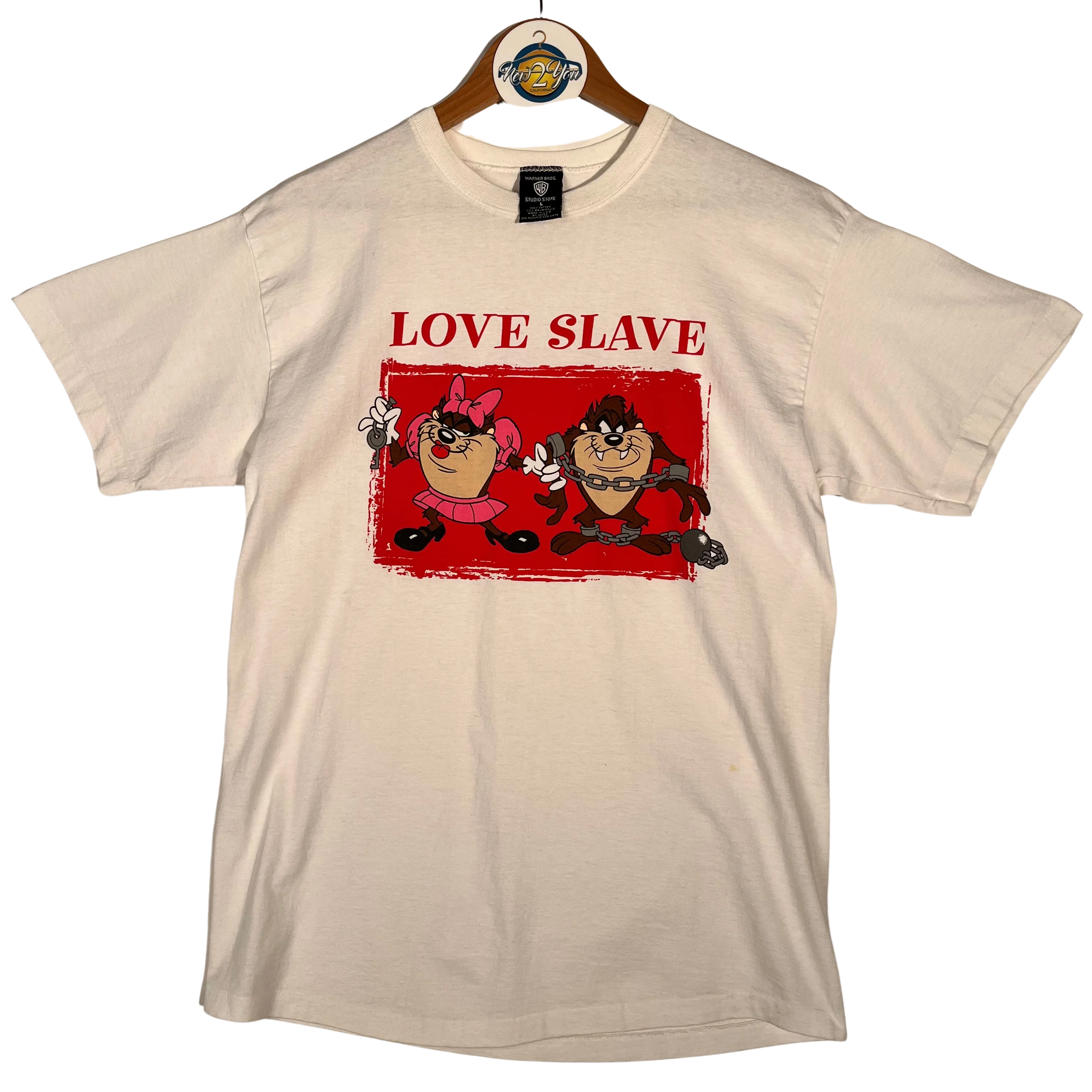 Vintage '96 Taz 'Love Slave' Warner Bros Graphic Tee - White
