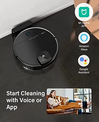 VIOMI V3 Max Robot Vacuum and Mop, 3 in 1, 300mins, 5200mAh, 2700Pa, Lidar Navigation Robotic Vacuum Cleaner, Smart Mapping, Self-Charge, 2.4G WiFi, Work with Alexa/Google, for Carpets and Pets