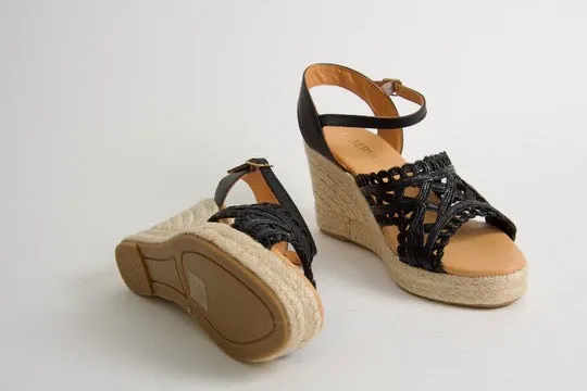 Viveca Black Wedge Espadrilles