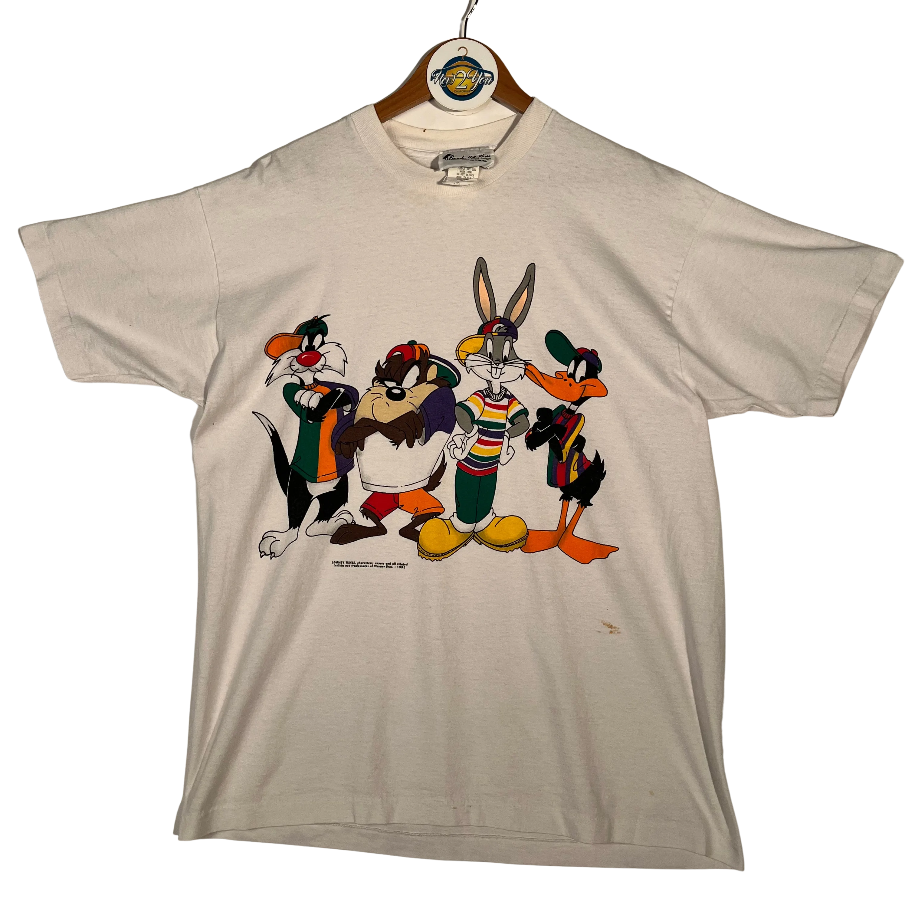 VTG '93 Looney Tunes Graphic Tee By Jerry Leigh - White