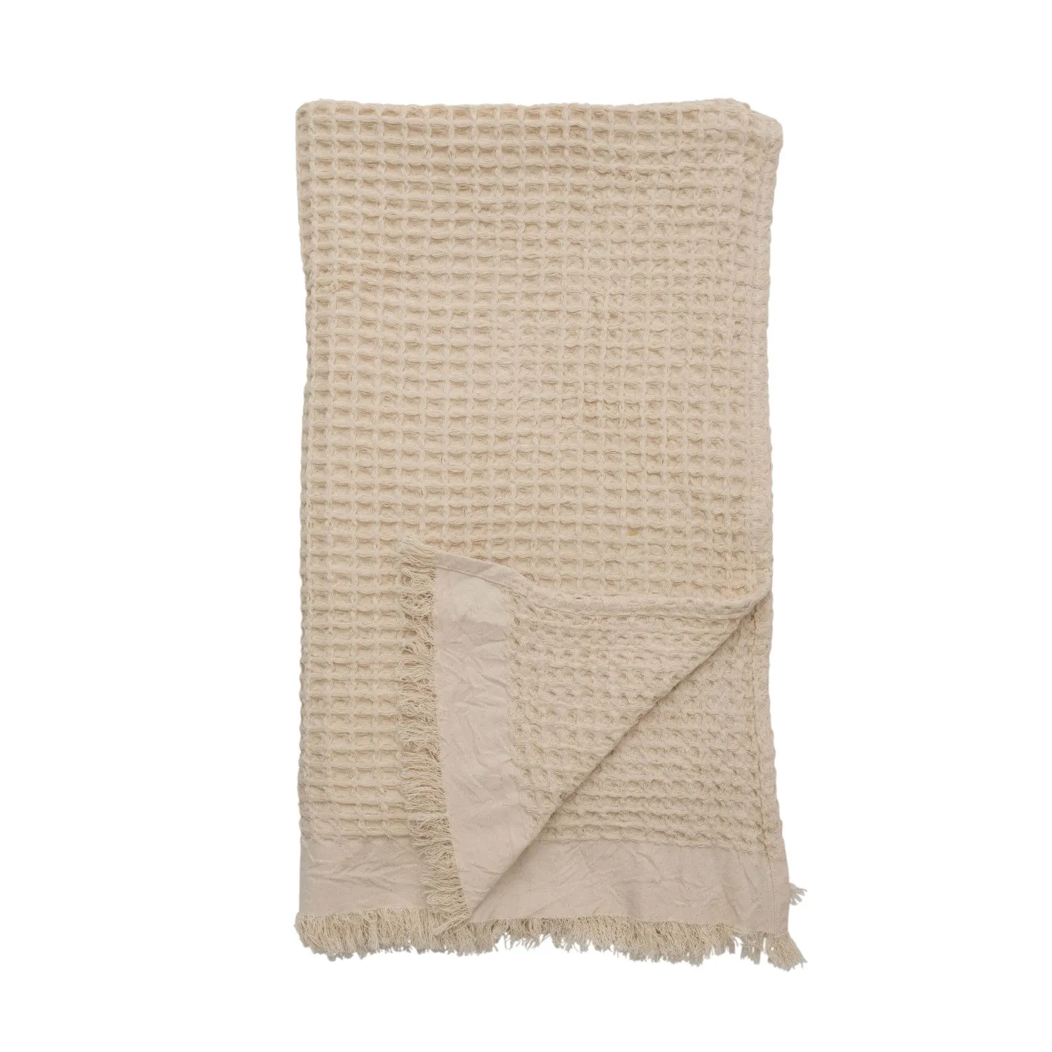 Waffle Weave Throw w/ Fringe