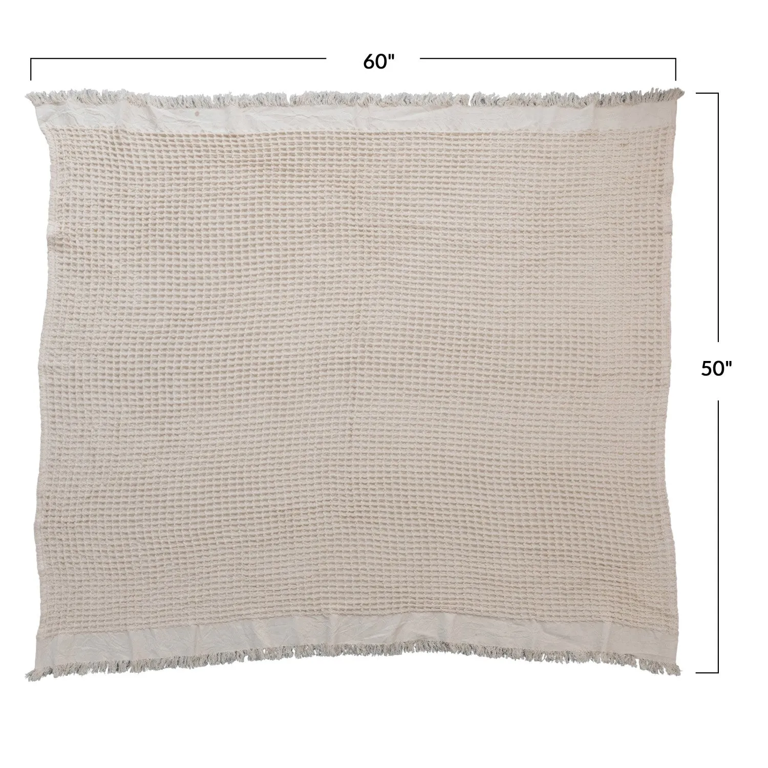 Waffle Weave Throw w/ Fringe