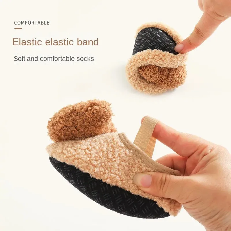Warm And Soft - Fluffy Children's Slippers With Non - Slip Soles