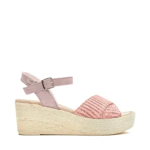 Wedges | Cross Over | Rafia Pink Lilac
