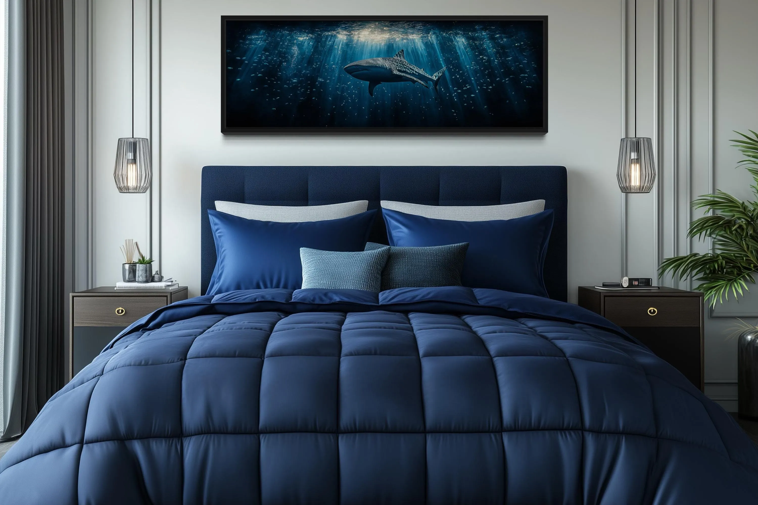 Whale Shark Long Horizontal Underwater Canvas Wall Art