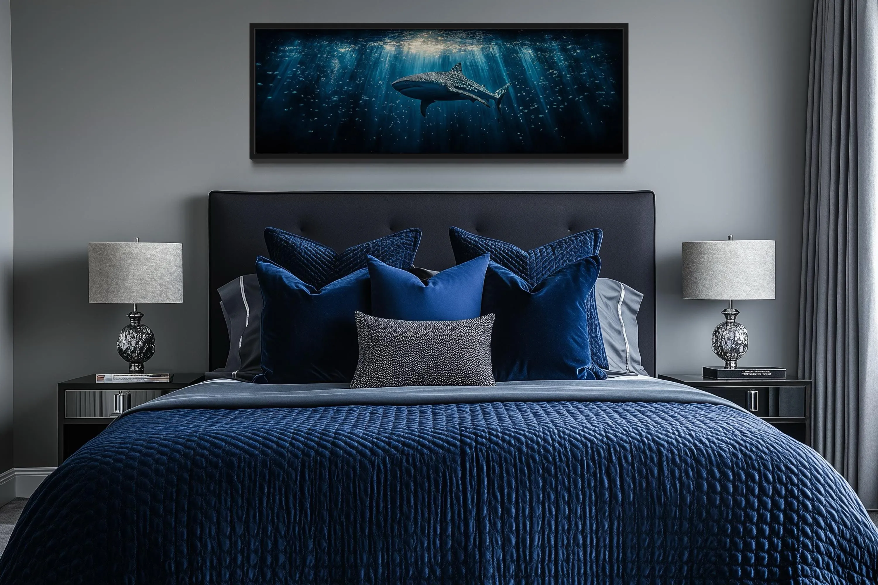 Whale Shark Long Horizontal Underwater Canvas Wall Art