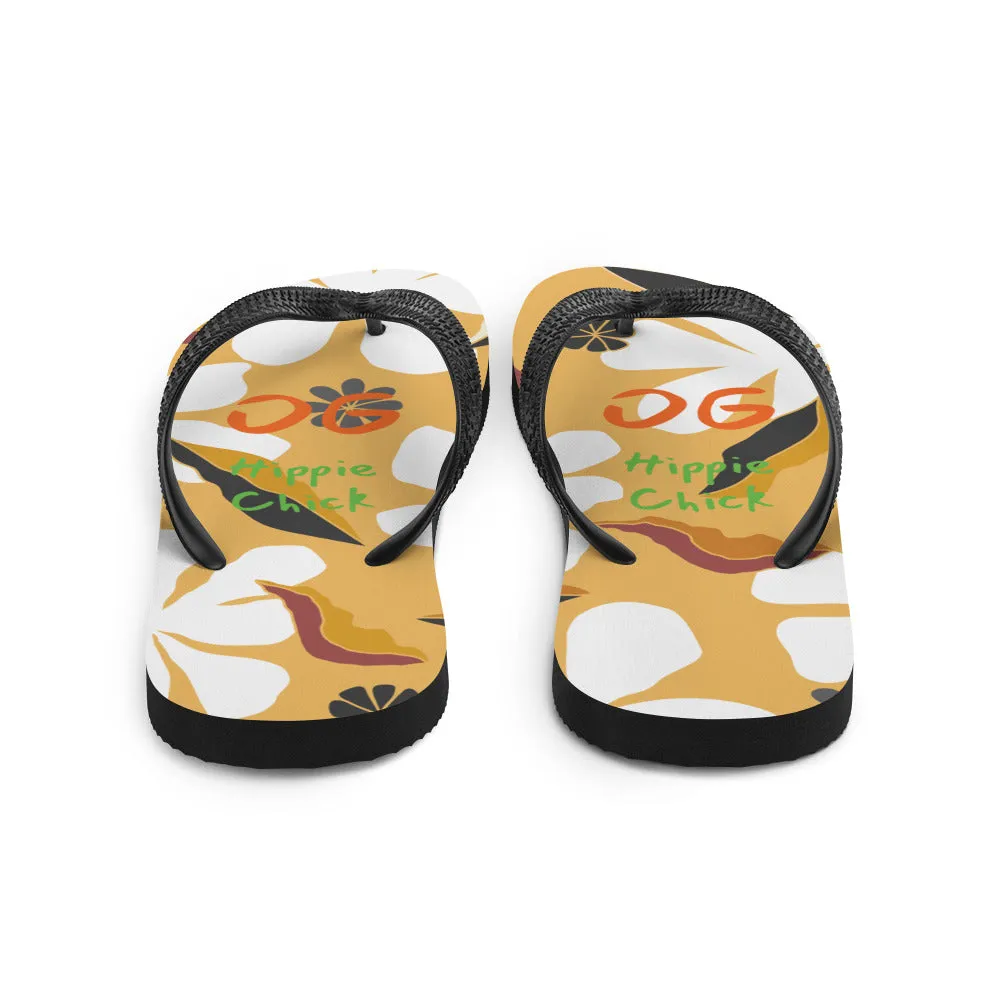 White Flowers Flip-Flops