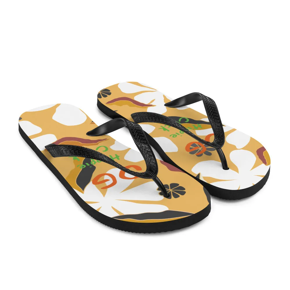 White Flowers Flip-Flops
