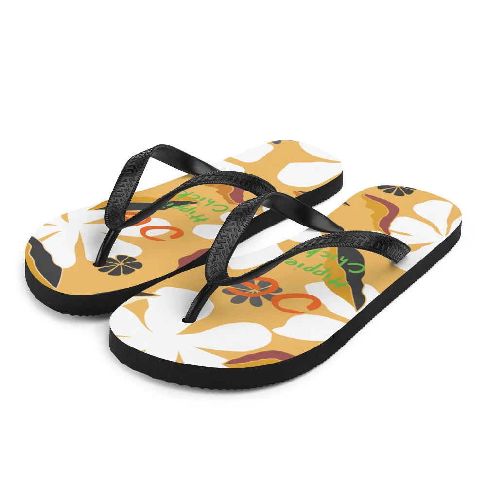 White Flowers Flip-Flops