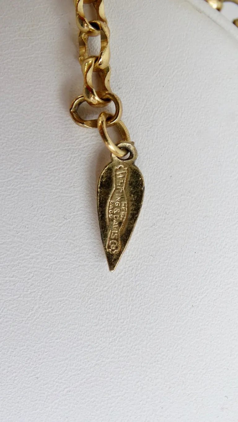 Whiting & Davis Gold Metal Mesh Bib Scarf Necklace