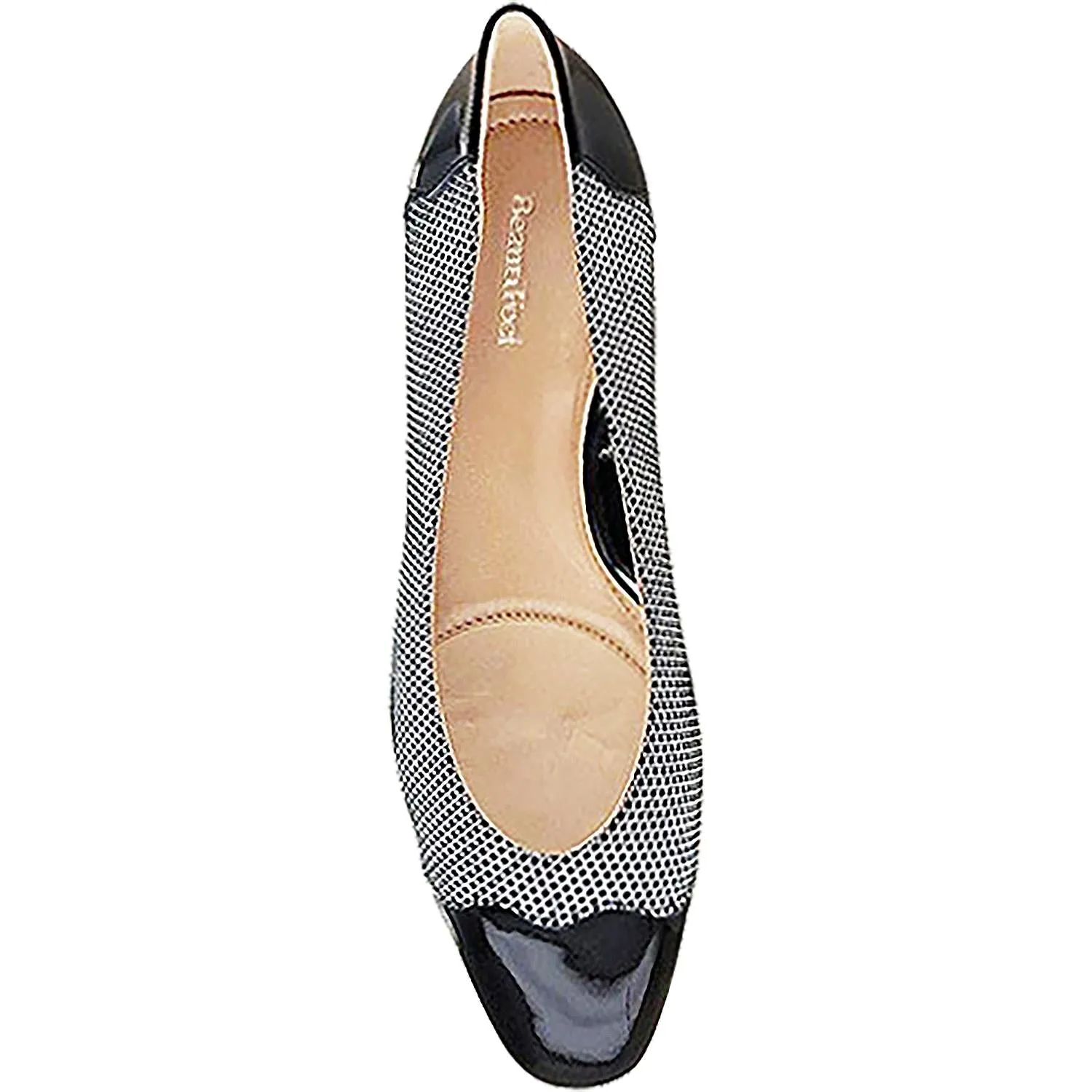 Women's BeautiFeel Myla Black/White Fine Mesh Suede