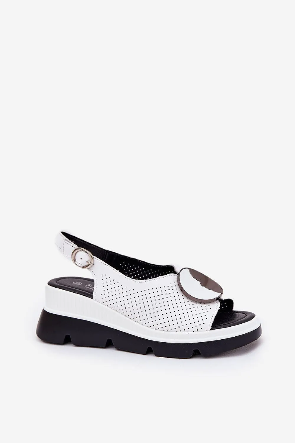 Women's natural leather buskin sandals