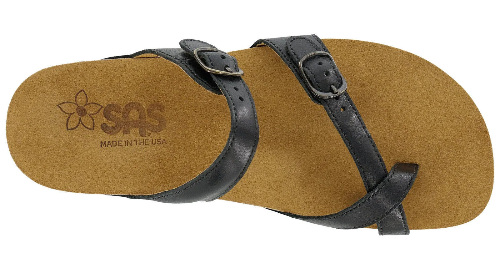 Women's Shelly Toe Loop Slide Sandal in Black