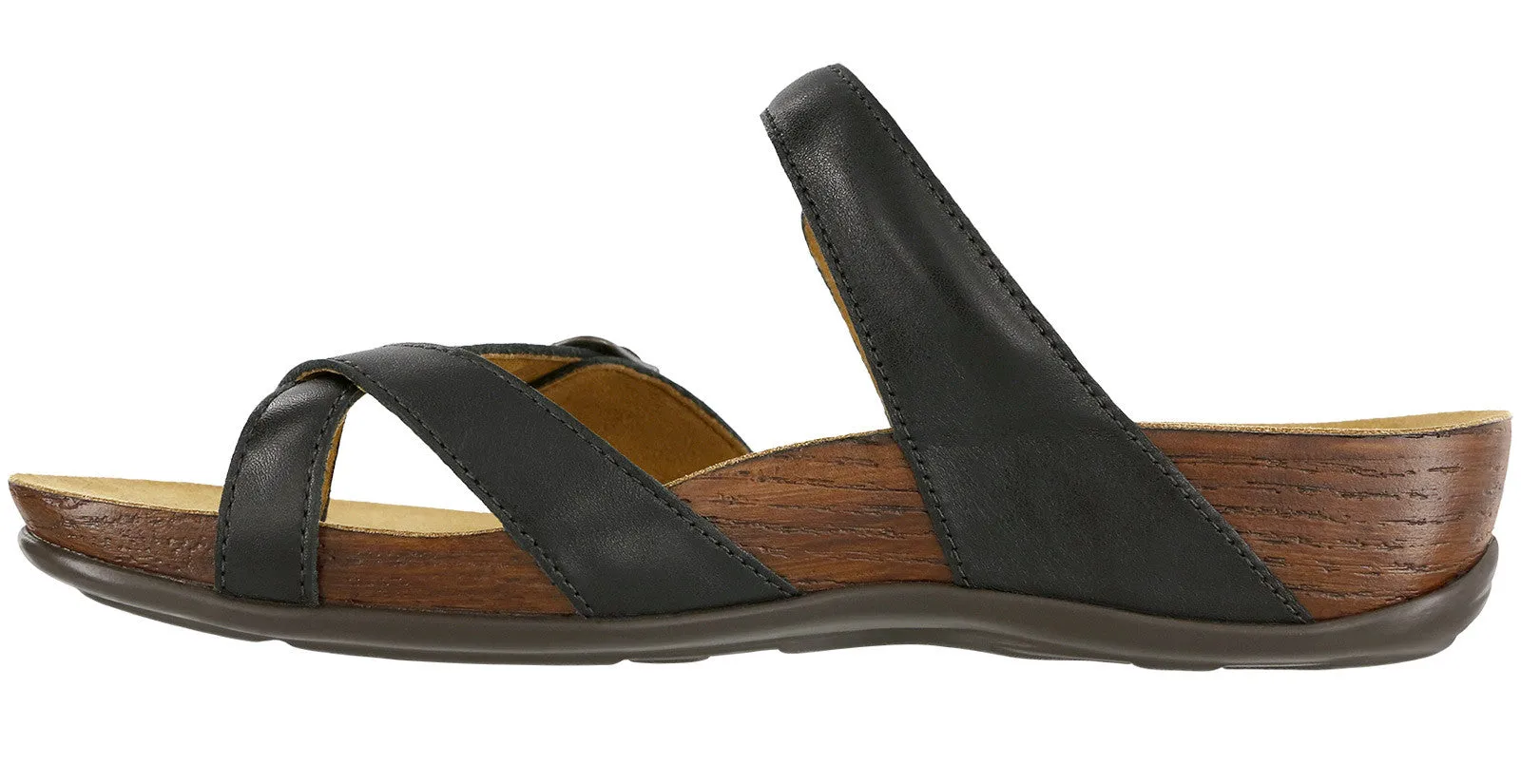 Women's Shelly Toe Loop Slide Sandal in Black