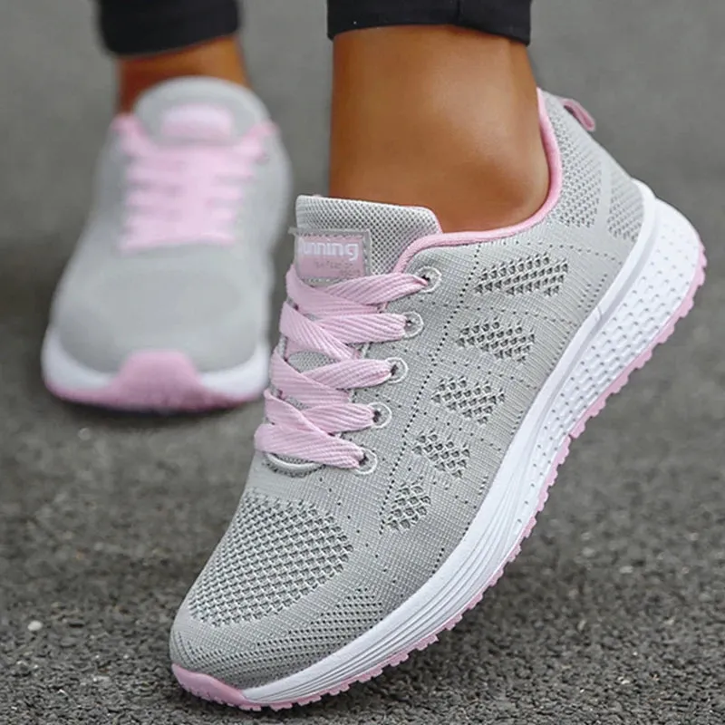 Women's Sneakers Casual Shoes Flats Air Mesh Breathable Trainers Ladies Shoes Female Sneakers Women Shoes Basket Tenis Feminino