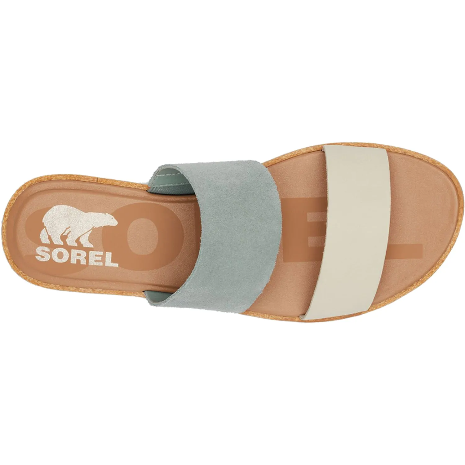 Women's Sorel Ella II Slide Crushed Blue/Chalk Leather