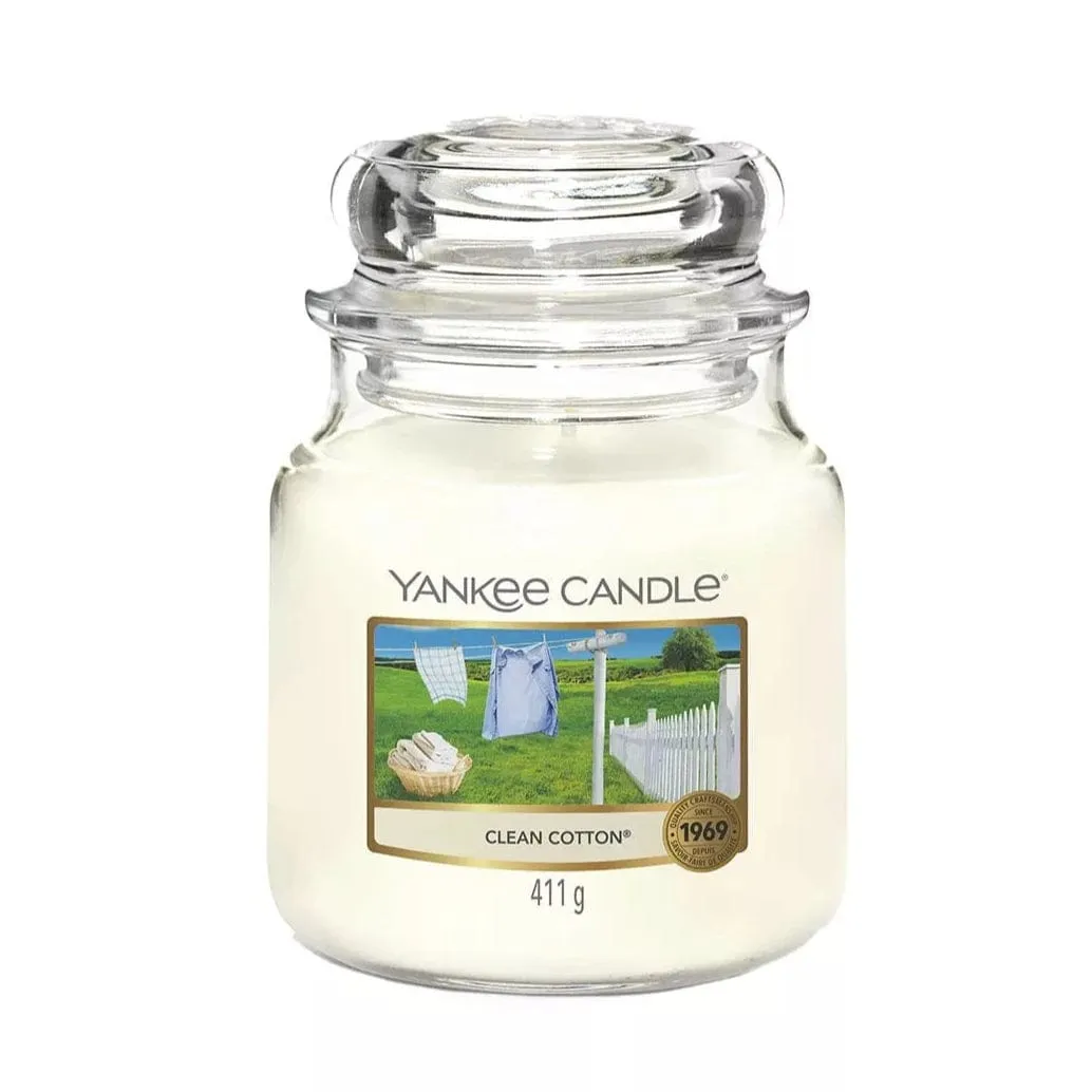 Yankee Candle Medium Jar Classic Clean Cotton 411g