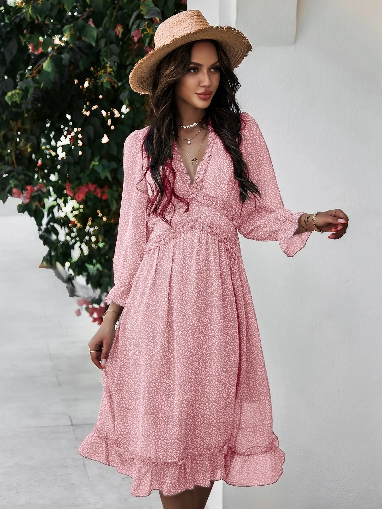 Zarnish Midi Dress - Pink