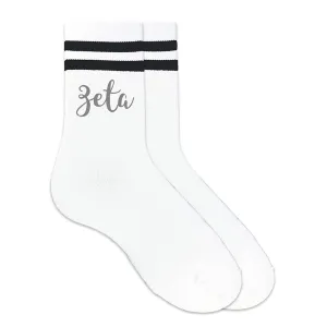 ZETA Striped Sorority Crew Socks