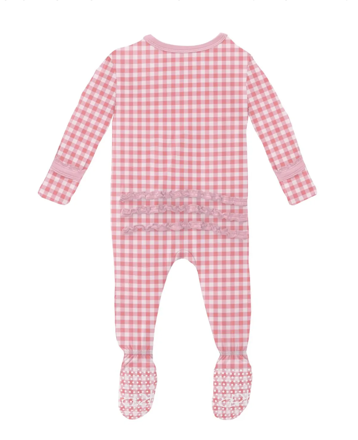 Zipper Ruffle Footie - Cake Pop Gingham